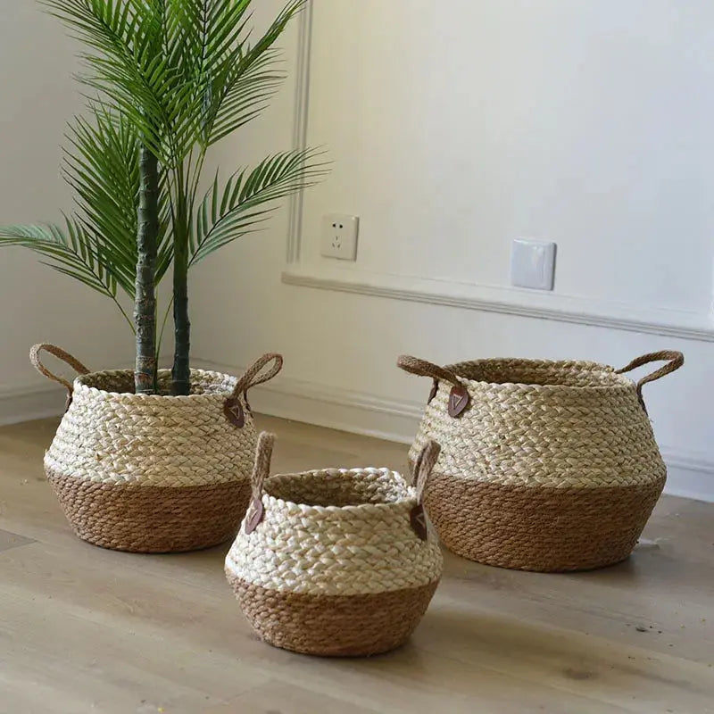 Mir Cache Pot en Rotin Naturel Artisanal - Décoration Maison Élégante et Fonctionnelle Les paniers et Cabas de Sophie