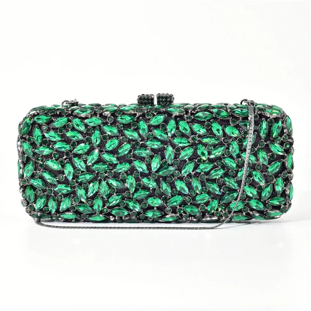 Pochette Clutch Cristal Haut de Gamme avec Motif Floral en Cristal Unique Les paniers et Cabas de Sophie