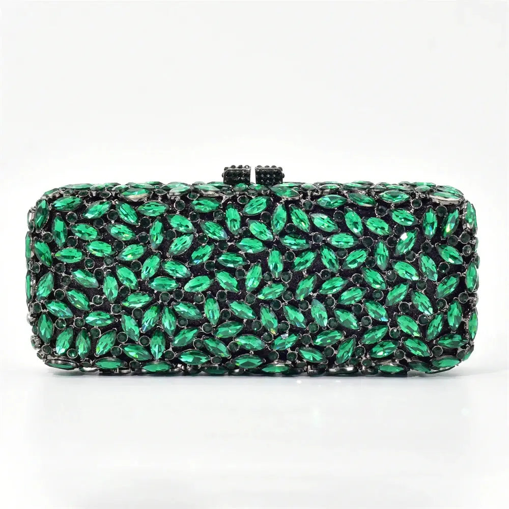 Pochette Clutch Cristal Haut de Gamme avec Motif Floral en Cristal Unique Les paniers et Cabas de Sophie