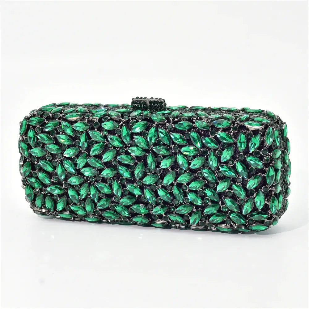 Pochette Clutch Cristal Haut de Gamme avec Motif Floral en Cristal Unique Les paniers et Cabas de Sophie