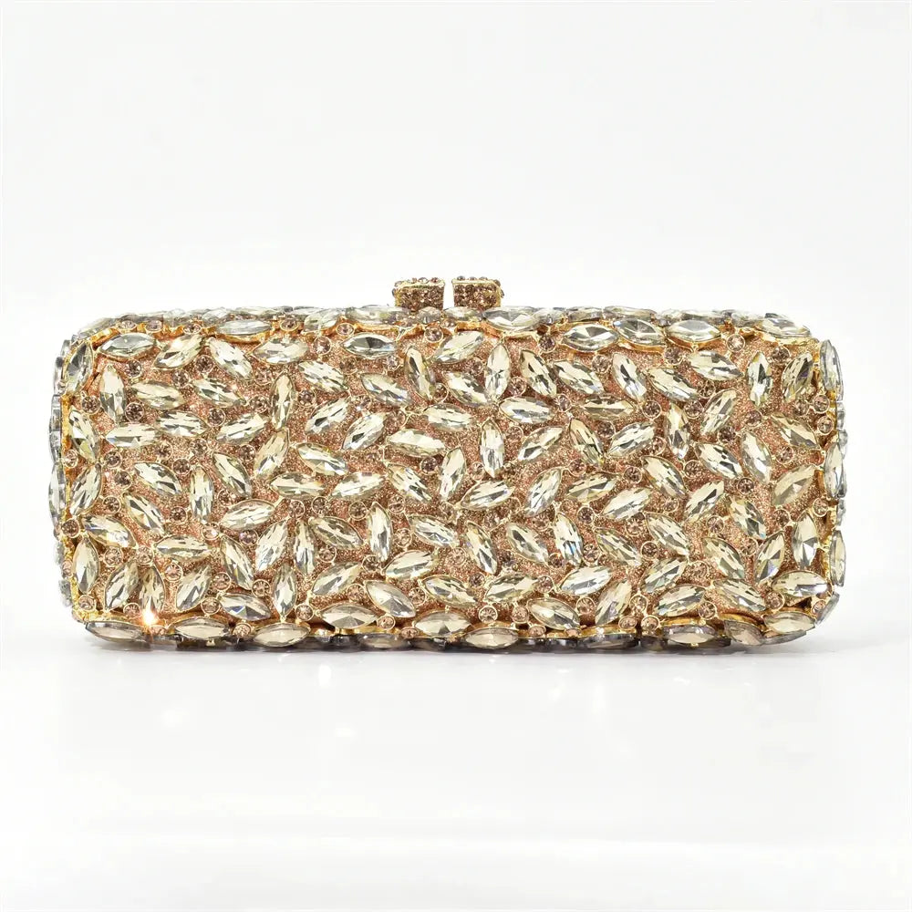 Pochette Clutch Cristal Haut de Gamme avec Motif Floral en Cristal Unique Les paniers et Cabas de Sophie