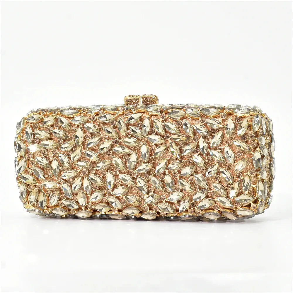 Pochette Clutch Cristal Haut de Gamme avec Motif Floral en Cristal Unique Les paniers et Cabas de Sophie