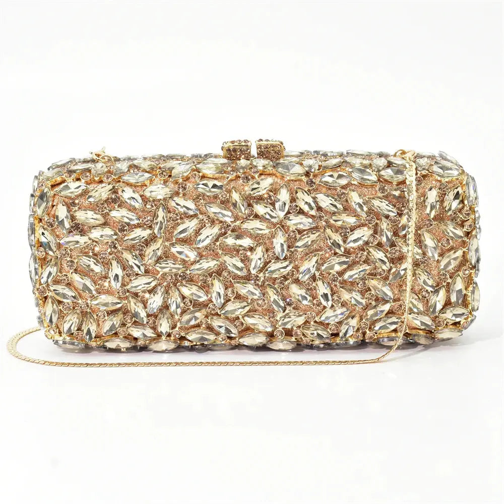 Pochette Clutch Cristal Haut de Gamme avec Motif Floral en Cristal Unique Les paniers et Cabas de Sophie