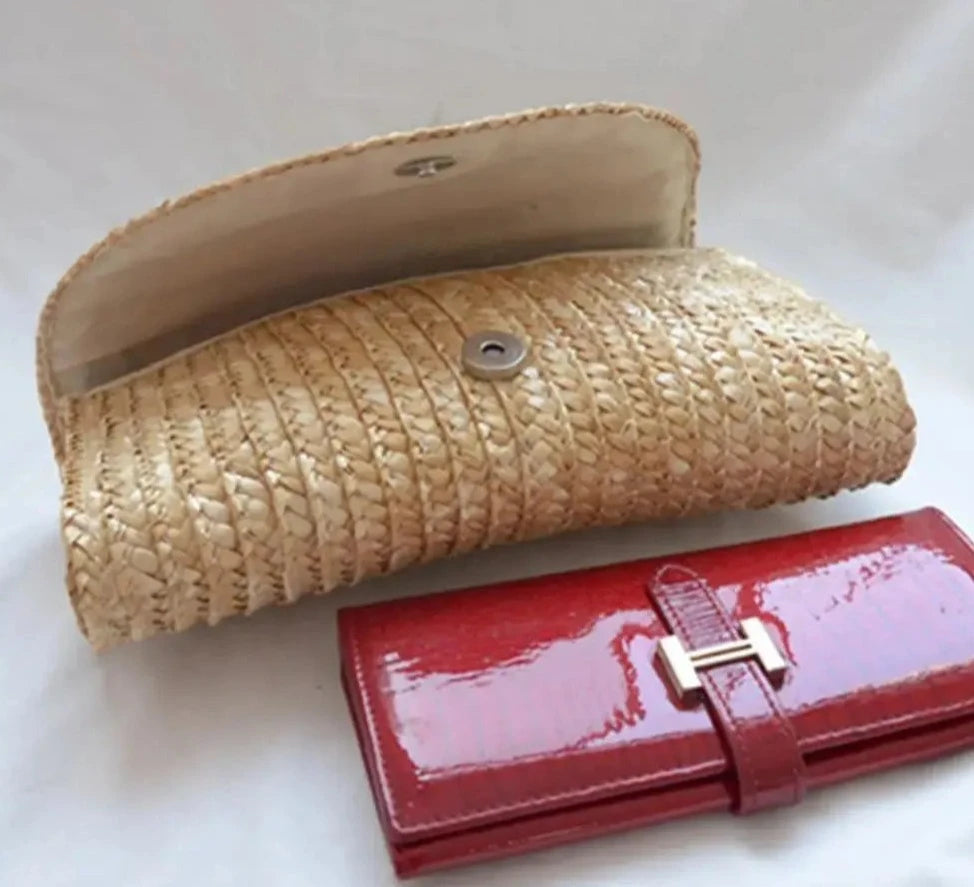 Pochette Clutch en Paille Tissée Été Femme Fait Main Voyage Plage Sac Portefeuille Les paniers et Cabas de Sophie