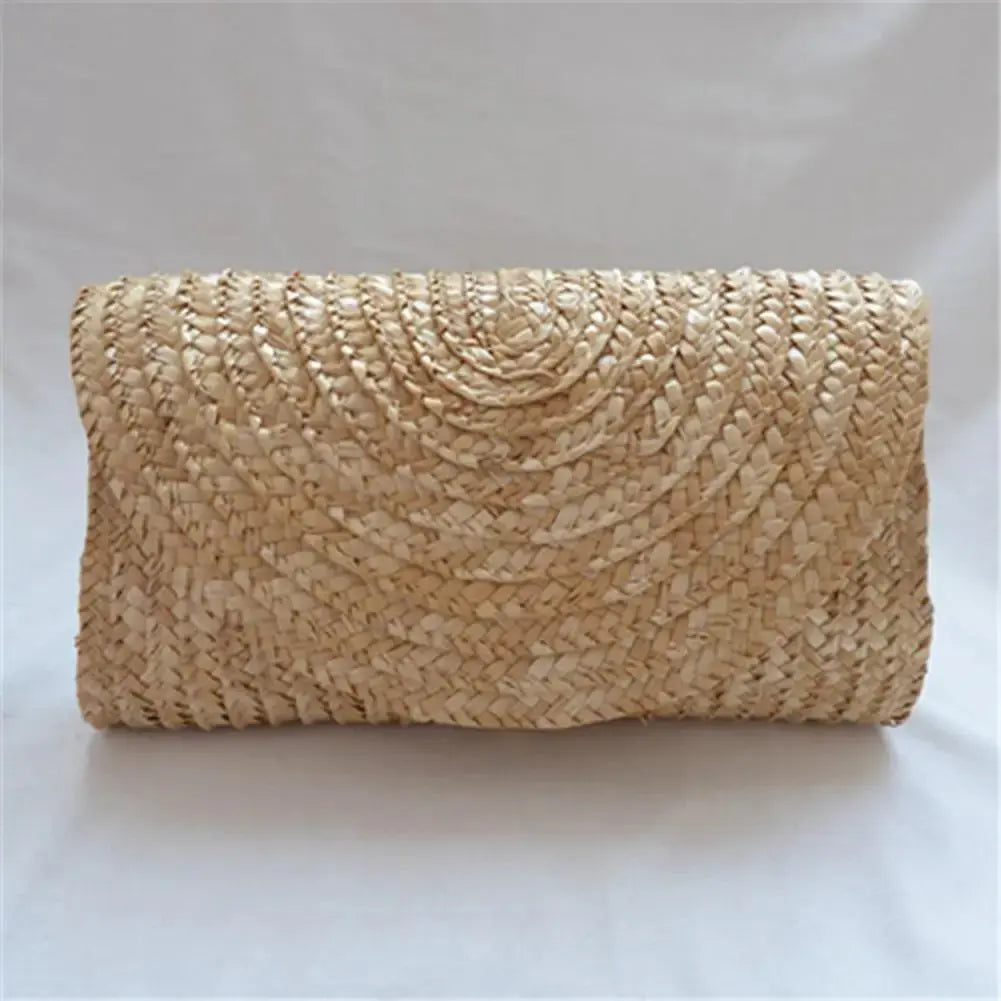 Pochette Clutch en Paille Tissée Été Femme Fait Main Voyage Plage Sac Portefeuille Les paniers et Cabas de Sophie