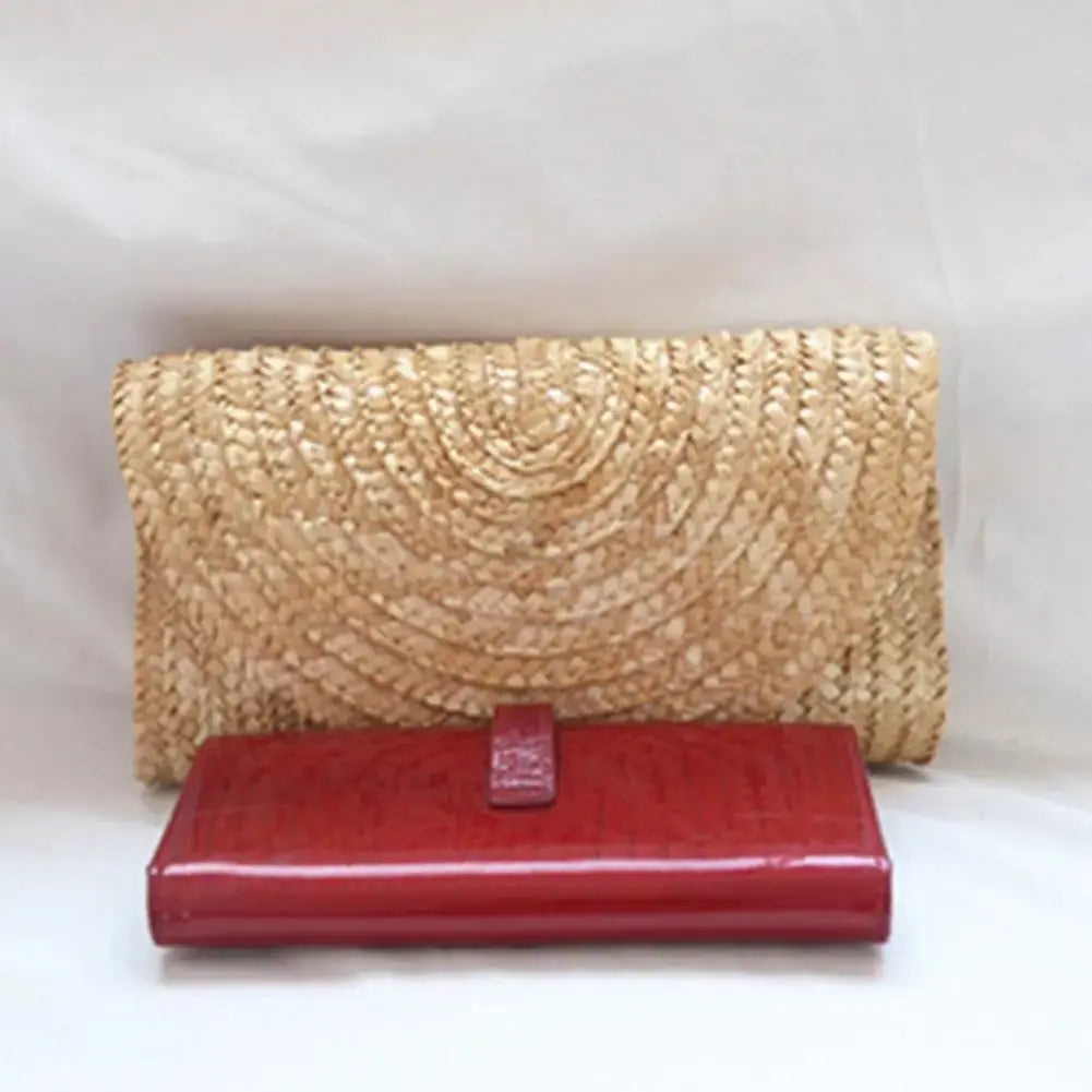 Pochette Clutch en Paille Tissée Été Femme Fait Main Voyage Plage Sac Portefeuille Les paniers et Cabas de Sophie