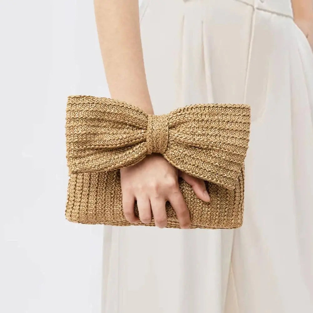 Pochette de Soirée en Paille Tissée Élégante pour Femmes - Vacances & Mariage 2024 Les paniers et Cabas de Sophie