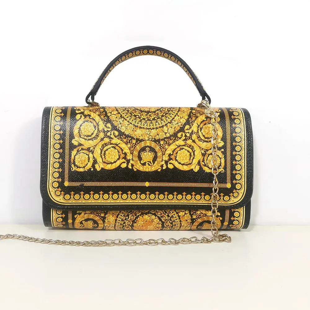 Sac à Main Pochette en Lin Léopard avec Chaîne Fleurs - Style Férocité et Élégance Les paniers et Cabas de Sophie