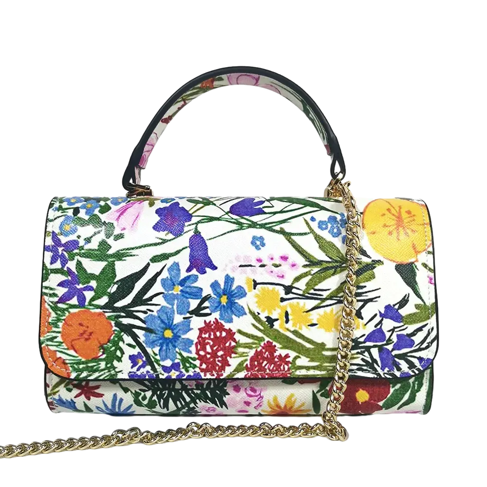 Sac à Main Pochette en Lin Léopard avec Chaîne Fleurs - Style Férocité et Élégance Les paniers et Cabas de Sophie