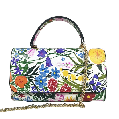 Sac à Main Pochette en Lin Léopard avec Chaîne Fleurs - Style Férocité et Élégance Les paniers et Cabas de Sophie