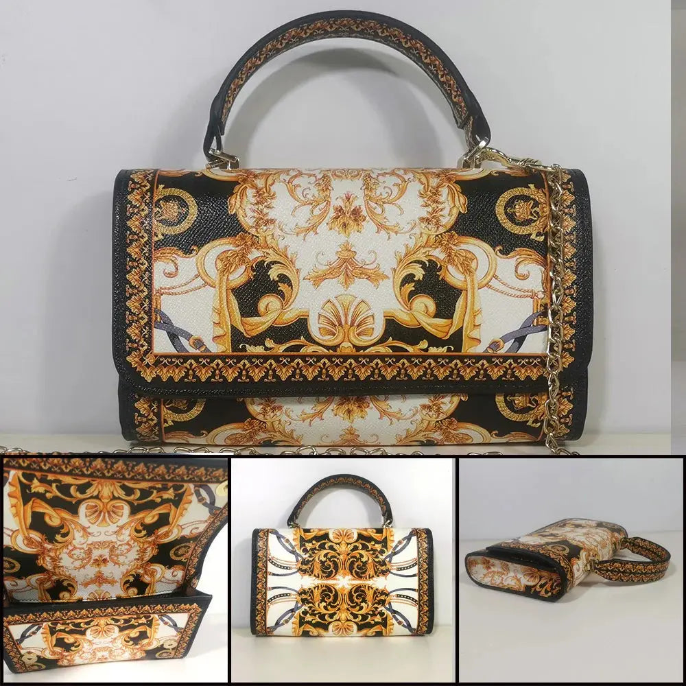 Sac à Main Pochette en Lin Léopard avec Chaîne Fleurs - Style Férocité et Élégance Les paniers et Cabas de Sophie