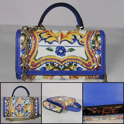 Sac à Main Pochette en Lin Léopard avec Chaîne Fleurs - Style Férocité et Élégance Les paniers et Cabas de Sophie