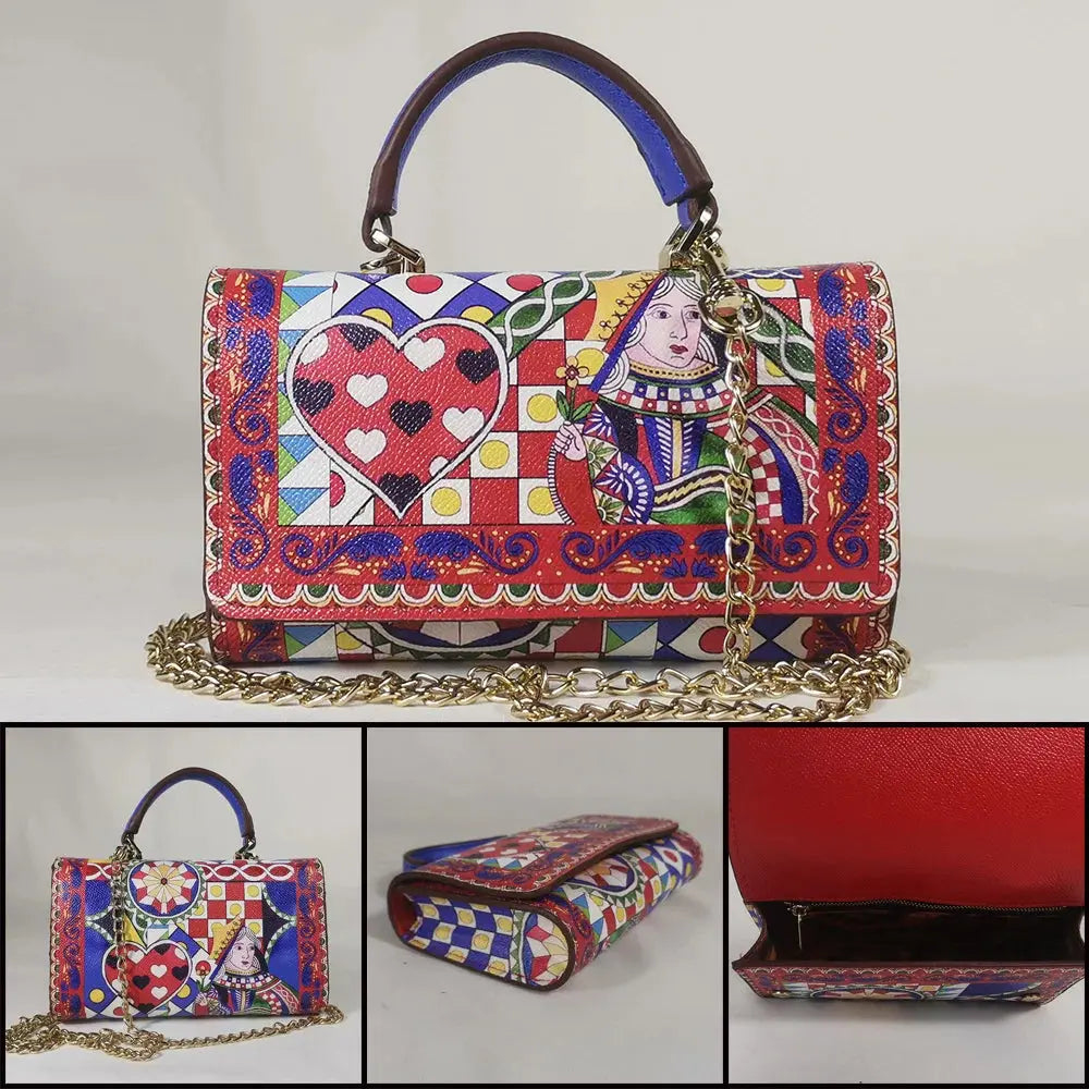 Sac à Main Pochette en Lin Léopard avec Chaîne Fleurs - Style Férocité et Élégance Les paniers et Cabas de Sophie