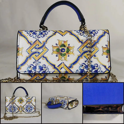 Sac à Main Pochette en Lin Léopard avec Chaîne Fleurs - Style Férocité et Élégance Les paniers et Cabas de Sophie