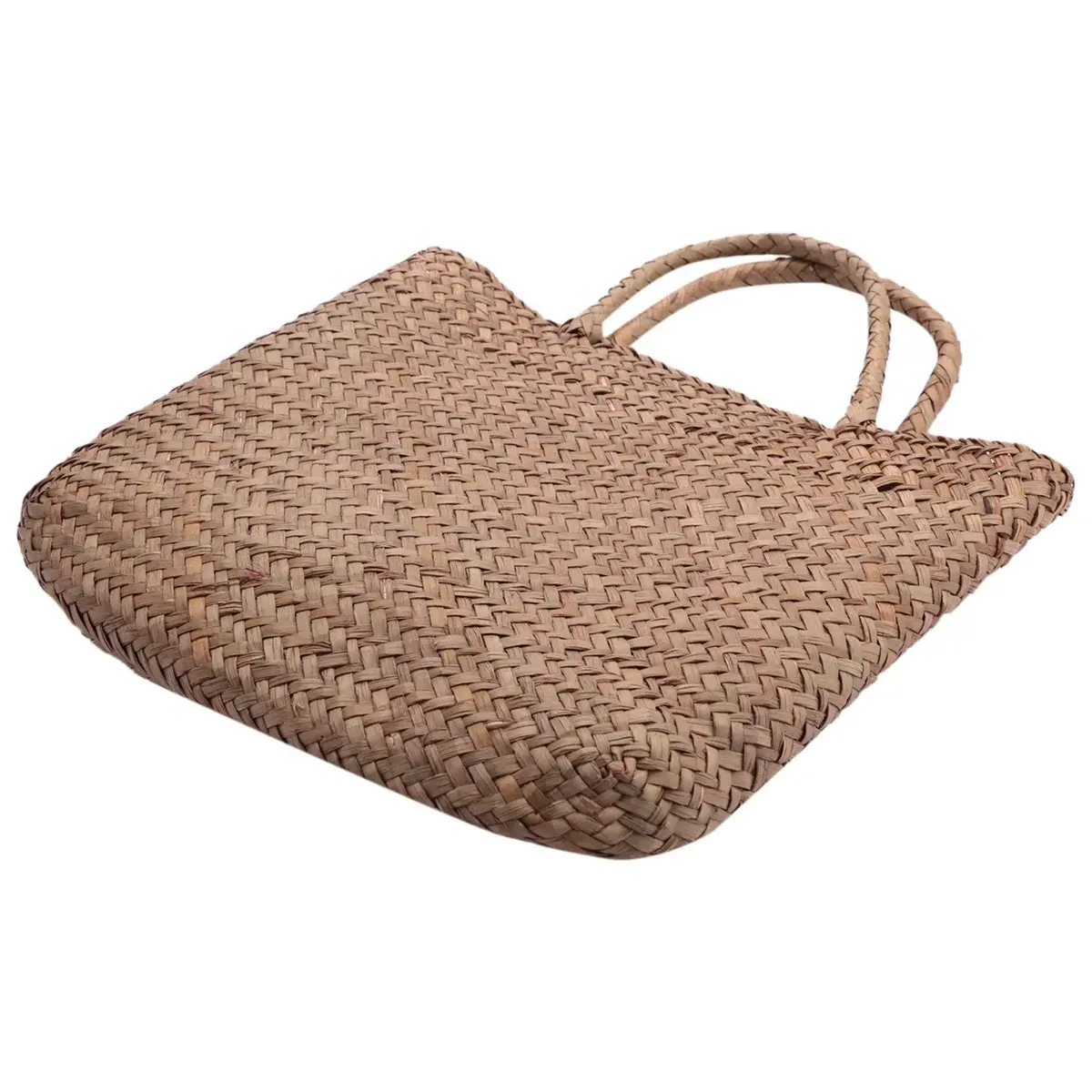 Sac de Plage en Paille Tressée à la Main Léger pour Femme - Marron Naturel, 0,12 kg Les paniers et Cabas de Sophie